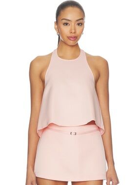 Lovers + Friends Blush Pink Halter Layered Skirt Set